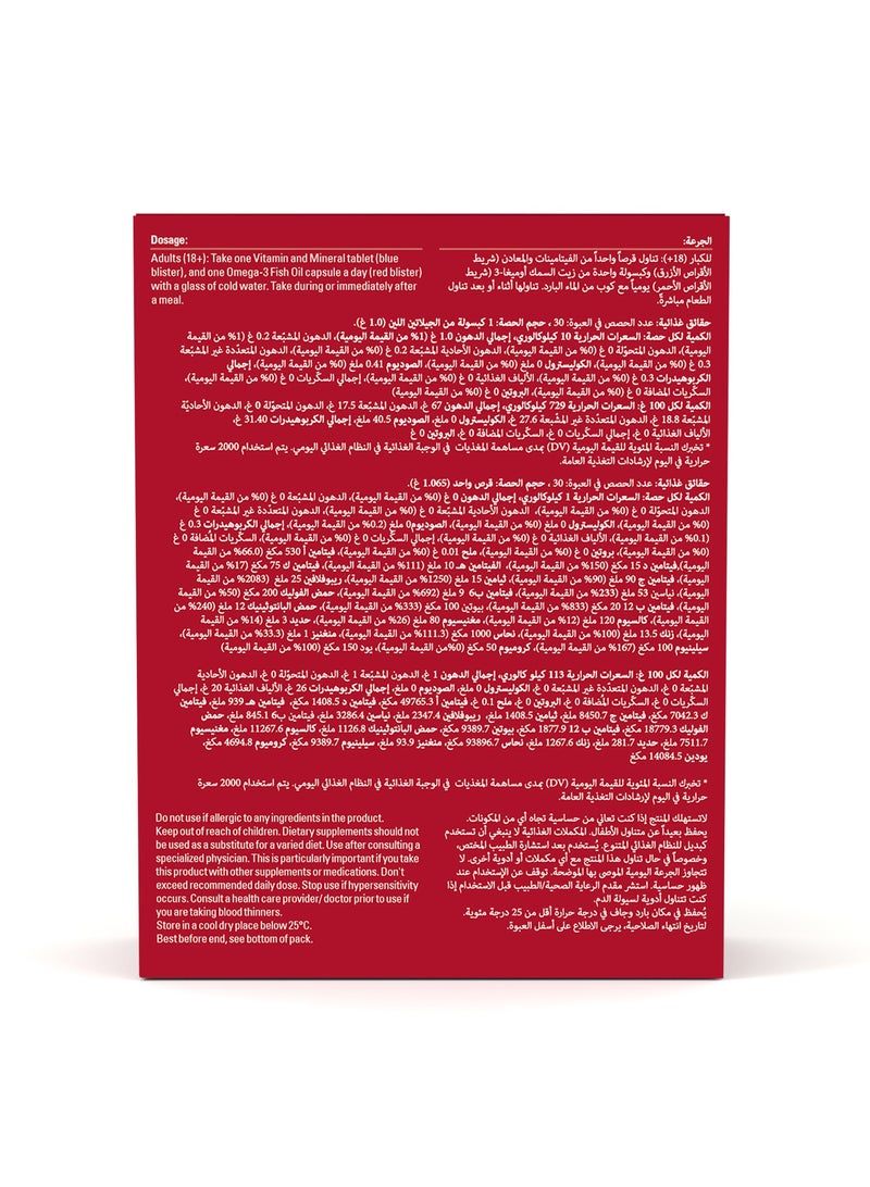 سيفين سيز أوميغا 3 & إم-فيت للرجال – مكمل متعدد الفيتامينات مع أوميغا 3 لدعم طاقة الرجال وصحة القلب والمناعة والحيوية 60 كابسول - Image 2